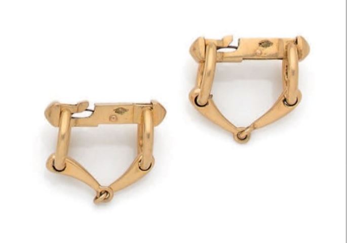   Cartier - Pair of gold bridle-bit chain cufflinks | MasterArt